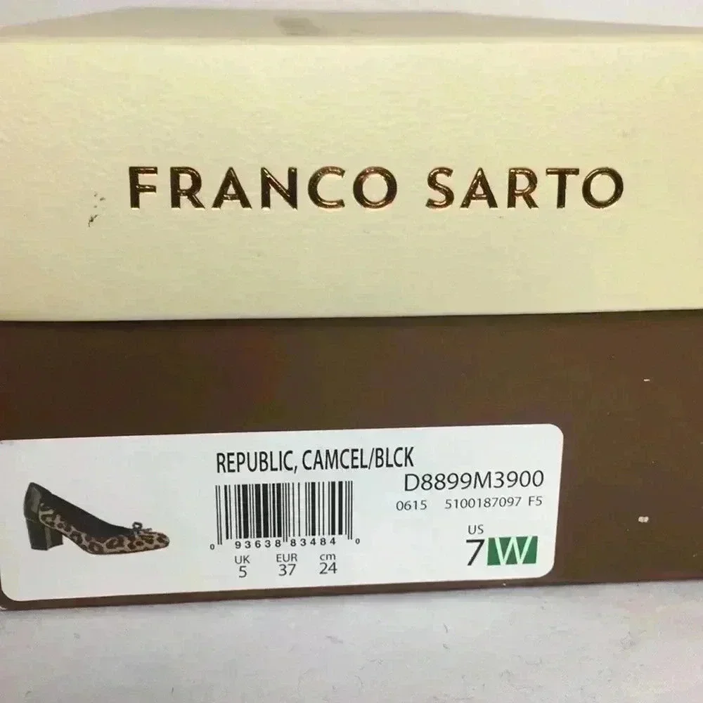 Franco Sarto Block pump heel Leopard Print
